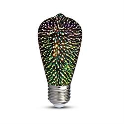 LAMPADINA PERA LED 3W E27 3000K ST64 FILAMENT 3D