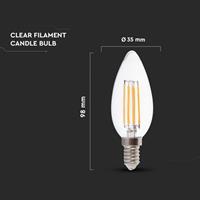 LAMPADINA LED CANDELA 4W E14 3000K TRASPARENTE