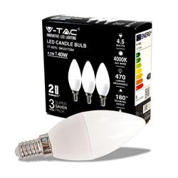 LAMPADINA LED CANDELA 4,5W E14 4000K 3PZ PACK