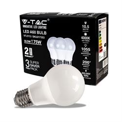 LAMPADINA LED GOCCIA 10,5W E27 A60 4000K 3PZ PACK