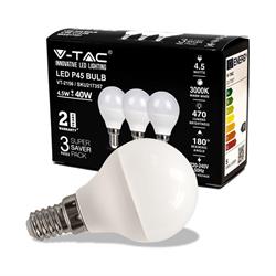 LAMPADINA LED SFERA 4,5W E14 P45 2700K 3PZ PACK