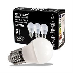 LAMPADINA LED SFERA 5,5W E27 G45 4000K 3PZ PACK