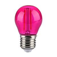 LAMPADINA LED SFERA 2W E27 G45 ROSA TRASPARENTE