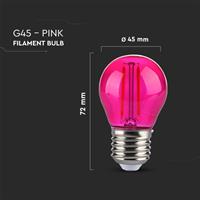 LAMPADINA LED SFERA 2W E27 G45 ROSA TRASPARENTE