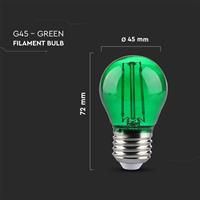 LAMPADINA LED SFERA 2W E27 G45 VERDE TRASPARENTE