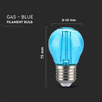 LAMPADINA LED SFERA 2W E27 G45 BLU TRASPARENTE