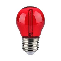 LAMPADINA LED SFERA 2W E27 G45 ROSSO TRASPARENTE