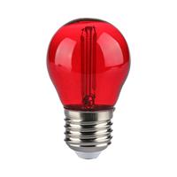 LAMPADINA LED SFERA 2W E27 G45 ROSSO TRASPARENTE