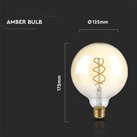 LAMPADINA LED GOBO G125 5W VETRO E27 G125 1800K AMBRA DI