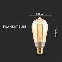 LAMPADINA LED PERA 4W E27 ST64 1800K AMBRA TRASPARENTE