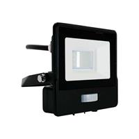 PROIETTORE LED 10W 3000K NERO CON PIR SENSOR CAVO 1MT SA