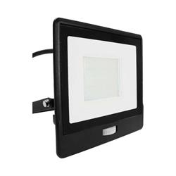 PROIETTORE LED 50W 3000K NERO CON PIR SENSOR CAVO 1MT SA