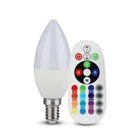 LAMPADINA LED CANDELA 3,5W E14 RGB+3000K TELECOMANDO RF