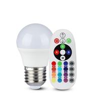 LAMPADINA LED SFERA 3,5W E27 RGB+3000K G45 TELECOMANDO R