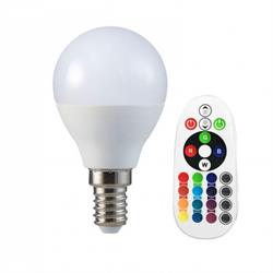 LAMPADINA LED SFERA 3,5W E14 RGB+6400K P45 TELECOMANDO R