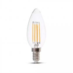 LAMPADINA LED CANDELA 6W E14 3000K TRASPARENTE 130LM/W