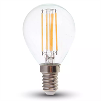 LAMPADINA LED SFERA 6W E14 3000K TRASPARENTE 130LM/W