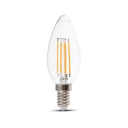 CANDELA LED 4W E14 3000K 210LM/W DIMMERABILE TRASPARENTE