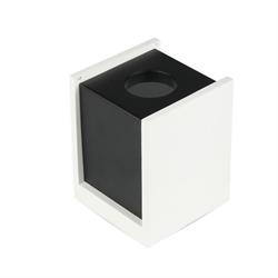 PORTAFARETTO CUBO DA SUPERFICIE GESSO+METALLO NERO GU10