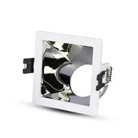 PORTAFARETTO QUADRO BIANCO GU10 INTERNO CROMO INCLINATO