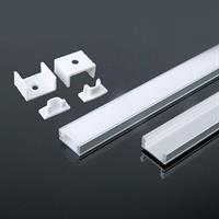 PROFILO ALLUMINO BIANCO 2mt 17,4x7mm STRISCE MAX 12,4mm