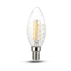 LAMPADINA LED CANDELA TORTIGLIONE 4W E14 2700K TRASPAREN