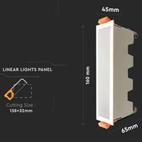 PANNELLO LED INCASSO LINEARE 10W 3000K 750LM BIANCO