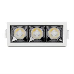 INCASSO QUADRO LED 3x4W 5700K 12GRADI ALLUMINIO BIANCO