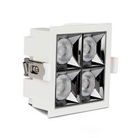 INCASSO QUADRO LED 4x4W 5700K 12GRADI ALLUMINIO BIANCO