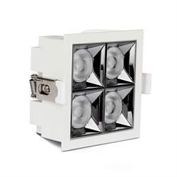 INCASSO QUADRO LED 4x4W 2700K 12GRADI ALLUMINIO BIANCO