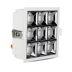 INCASSO QUADRO LED 9x4W 5700K 12GRADI ALLUMINIO BIANCO