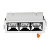 INCASSO QUADRO LED 3x4W 5700K 38GRADI ALLUMINIO BIANCO