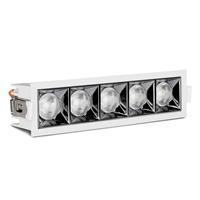 INCASSO QUADRO LED 5x4W 5700K 38GRADI ALLUMINIO BIANCO