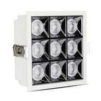 INCASSO QUADRO LED 9x4W 2700K 38GRADI ALLUMINIO BIANCO