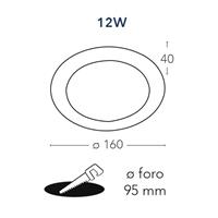 INCASSO LED PLASMA TRASPARENTE/CROMO 12W 900LM 4000K 16X