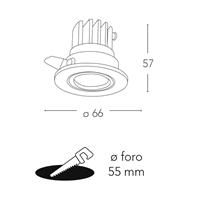 INCASSO LED POLARIS NICHEL IN ALLUMINIO 3W 300LM 4000K 6