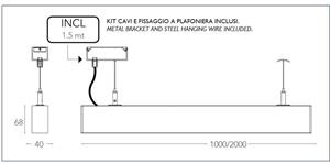 BARRA LED BUILD NERO IN ALLUMINIO 4000K 6,8X2