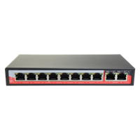 Switch PoE  8 porte PoE + 2 Uplink RJ45 Safire