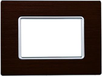 PLACCA ALLUMINIO 3P BRONZO COMPATIBILE LIVING