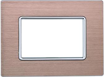 PLACCA ALLUMINIO 3P ORO COMPATIBILE LIVING