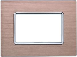 PLACCA ALLUMINIO 3P ORO COMPATIBILE LIVING