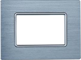 PLACCA ALLUMINIO 3P SILVER LUCIDO COMPATIBILE LIVING