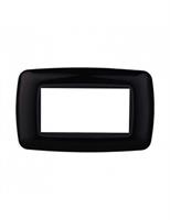 PLACCA PLASTICA 4P BOMBATA NERO COMPATIBILE LIVING