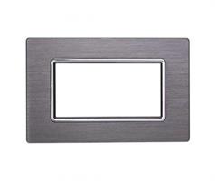 PLACCA ALLUMINIO 3P SILVER COMPATIBILE LIVING