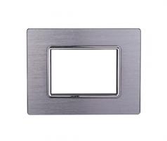 PLACCA ALLUMINIO 3P SILVER LUCIDO COMPATIBILE LIVING