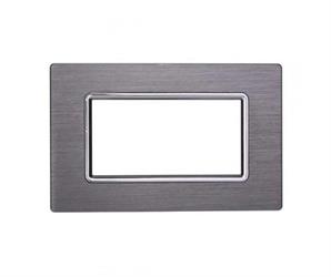 PLACCA ALLUMINIO 4P SILVER COMPATIBILE LIVING