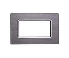 PLACCA ALLUMINIO 4P SILVER COMPATIBILE LIVING