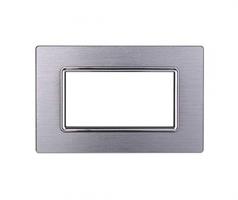 PLACCA ALLUMINIO 4P SILVER LUCIDO COMPATIBILE LIVING