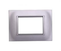 PLACCA QUADRATA  3P SILVER COMPATIBILE LIVING