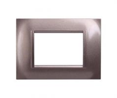 PLACCA QUADRATA  3P ACCIAIO BRONZO COMPATIBILE LIVING